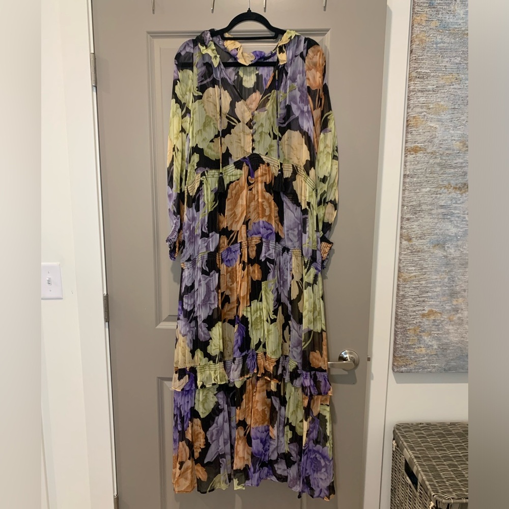 Anthropologie Marais Printed Chiffon Maxi Dress - Picture 2 of 3